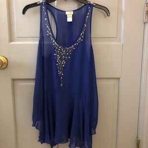 Blue race back tank top